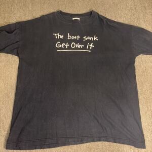 Titanic The Boat Sank Parody T-shirt Black XL 24x28